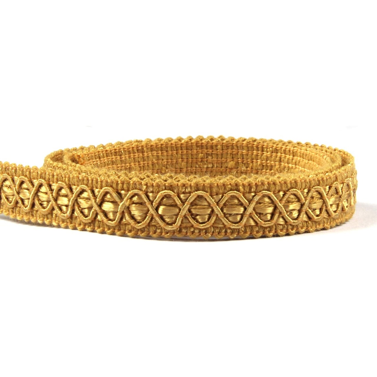 Hedonghexi Gimp Braid Trim, 0.59 Inch / 5 Yards, Gold Silver Fabric, Upholstery Trim for Sewing, Polyester, DIY Crafts, Costume, Home Decorative